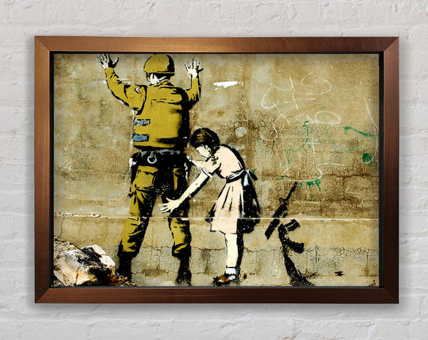Banksy Child Searching Soldier Framed Print