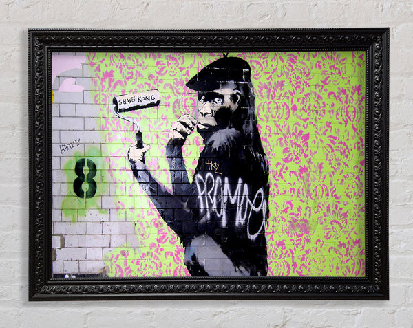 Banksy Chimp Artist Framed Print