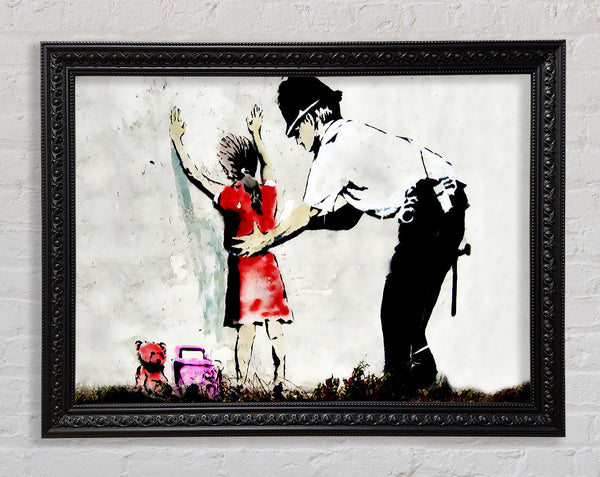 Banksy Copper Frisking Child Framed Print