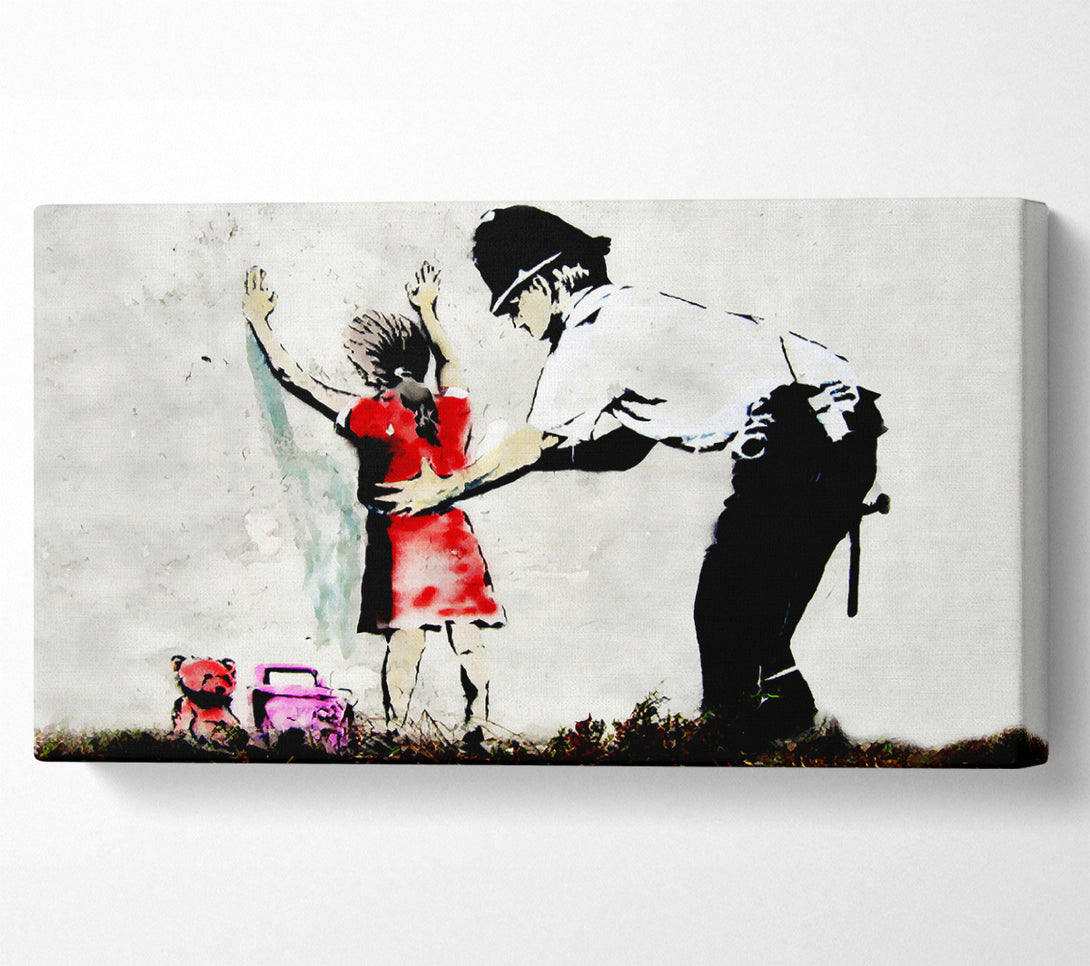  A Canvas Print of Banksy Copper Frisking Child Canvas Wall Art