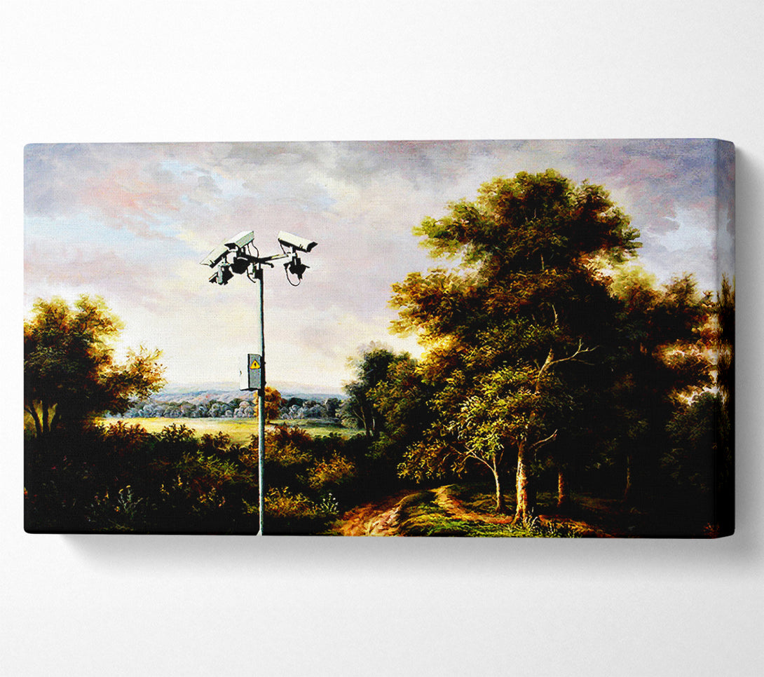  A Canvas Print of Banksy Countryside Cctv Canvas Art