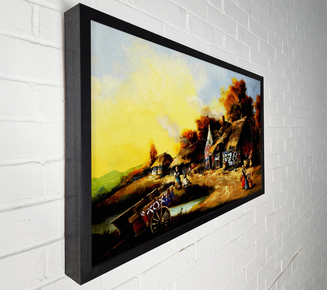  A Canvas Print of Banksy Countryside Graffiti Canvas Wall Art
