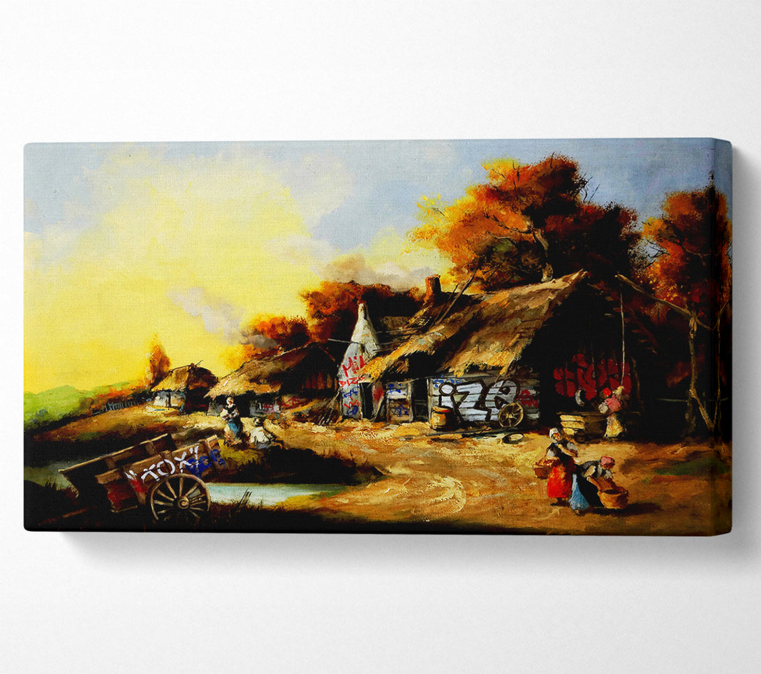  A Canvas Print of Banksy Countryside Graffiti Canvas Wall Art