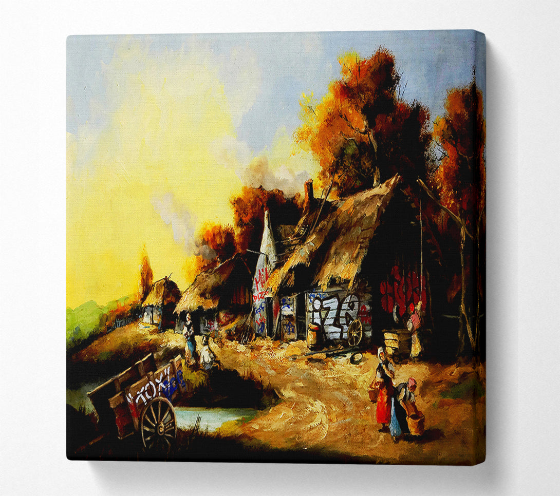  A Canvas Print of Banksy Countryside Graffiti Canvas Wall Art