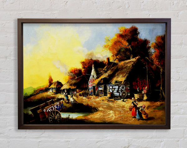 Banksy Countryside Graffiti Framed Print
