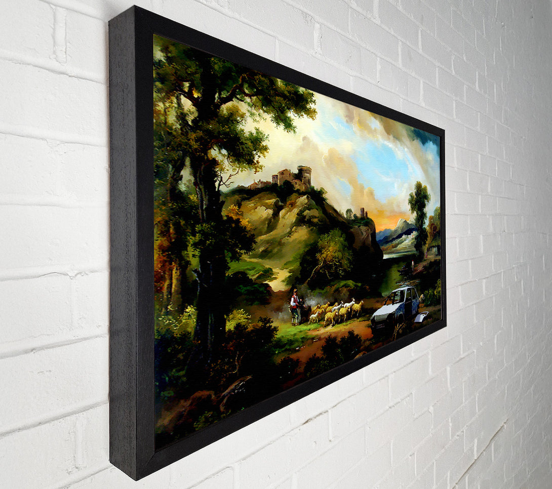  A Canvas Print of Banksy Countryside Junk Yard Canvas Print