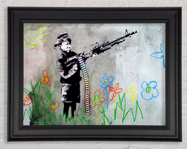 Banksy Crayon Gun Framed Print