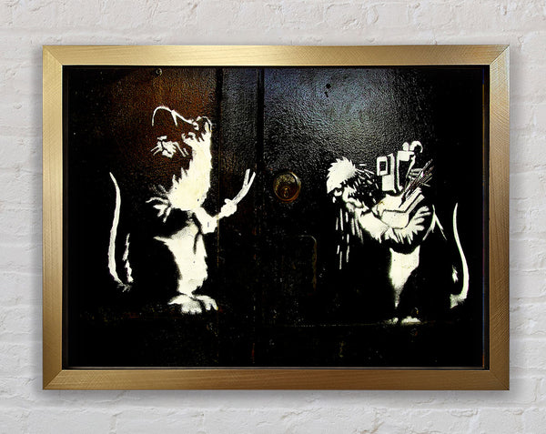 Banksy Crooked Rats Framed Print