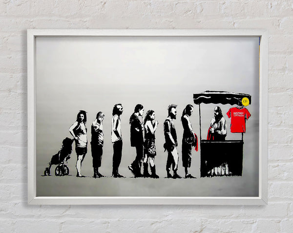 Banksy Destroy Capitalism Framed Print