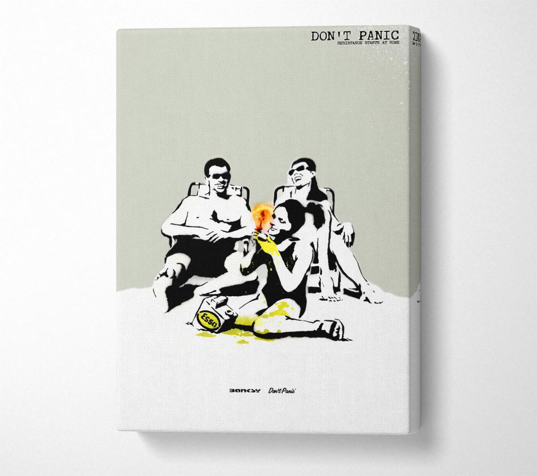  A Canvas Print of Banksy Dont Panic Canvas Art