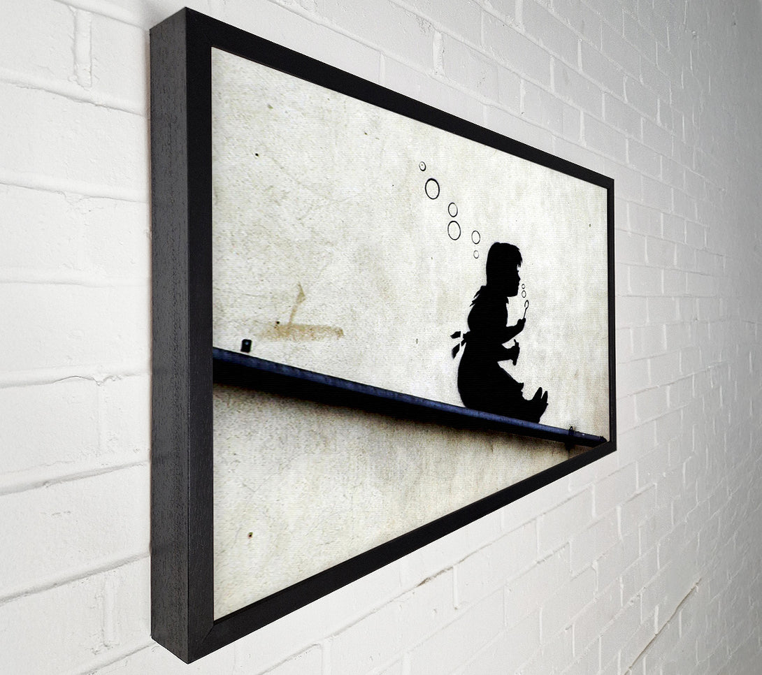 A Canvas Print of Banksy Drain Pipe Bubble Girl Canvas Art