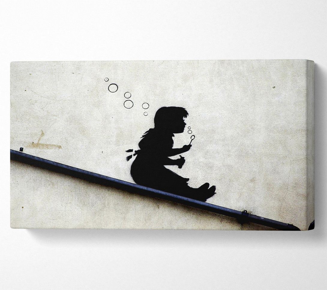  A Canvas Print of Banksy Drain Pipe Bubble Girl Canvas Art