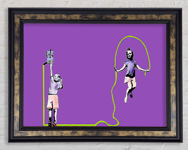 Electric Skipping Rope Purple Framed Print