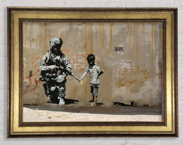 Banksy Flower Gun Framed Print