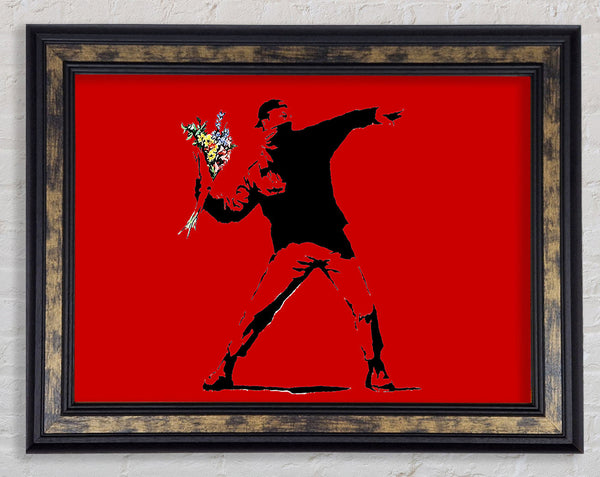 Flower Thrower Red Framed Print