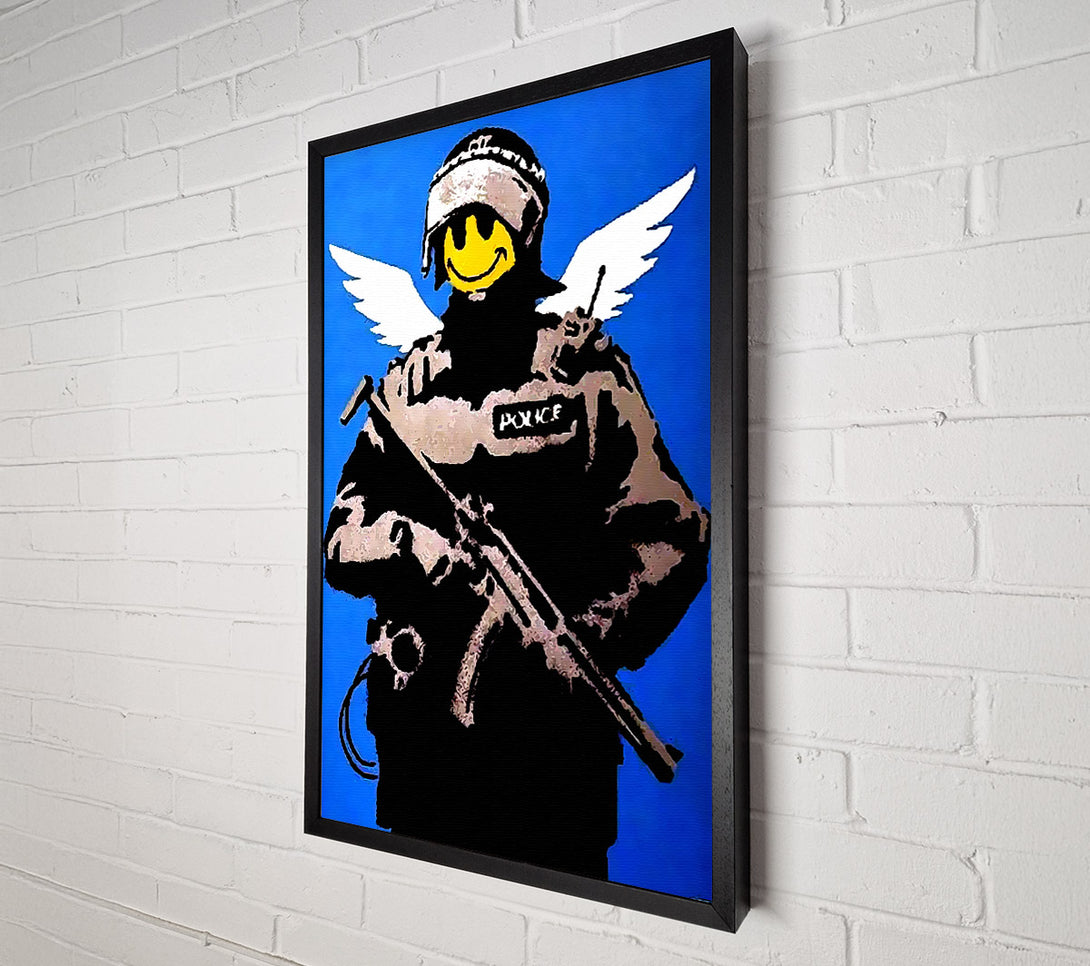  A Canvas Print of Banksy Flying Copper Canvas Wall Art