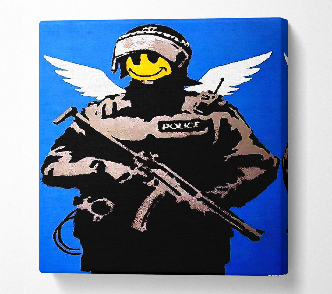  A Canvas Print of Banksy Flying Copper Canvas Wall Art