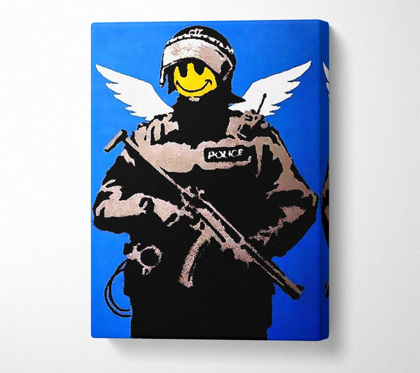  A Canvas Print of Banksy Flying Copper Canvas Wall Art