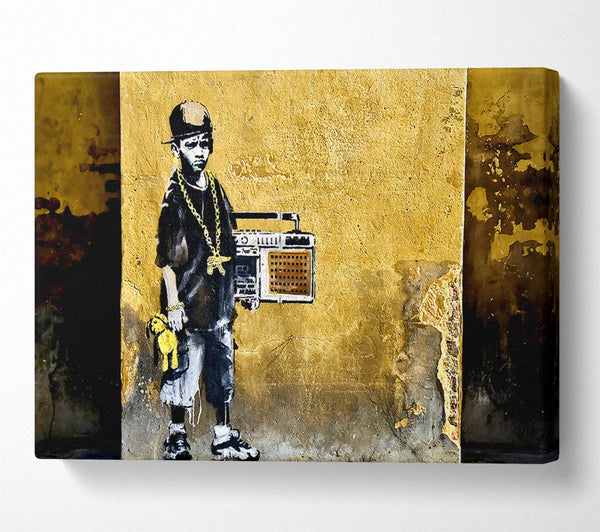  A Canvas Print of Banksy Ghetto Blaster Canvas Art