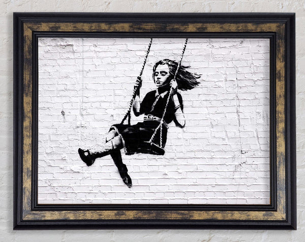 Girl On Swing Framed Print