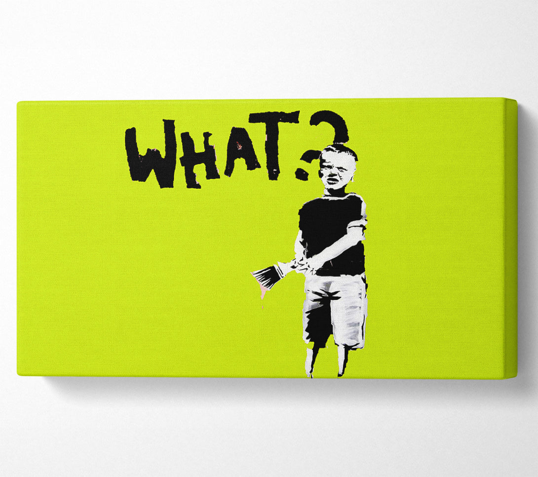  A Canvas Print of Banksy Graffiti Kid What Lime Canvas Print