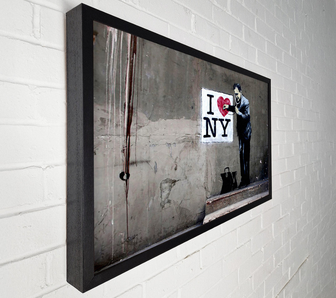 A Canvas Print of Banksy Heart Beat Of New York Canvas Wall Art