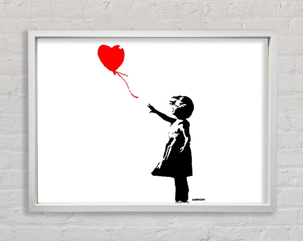 Banksy Heart Girl Framed Print