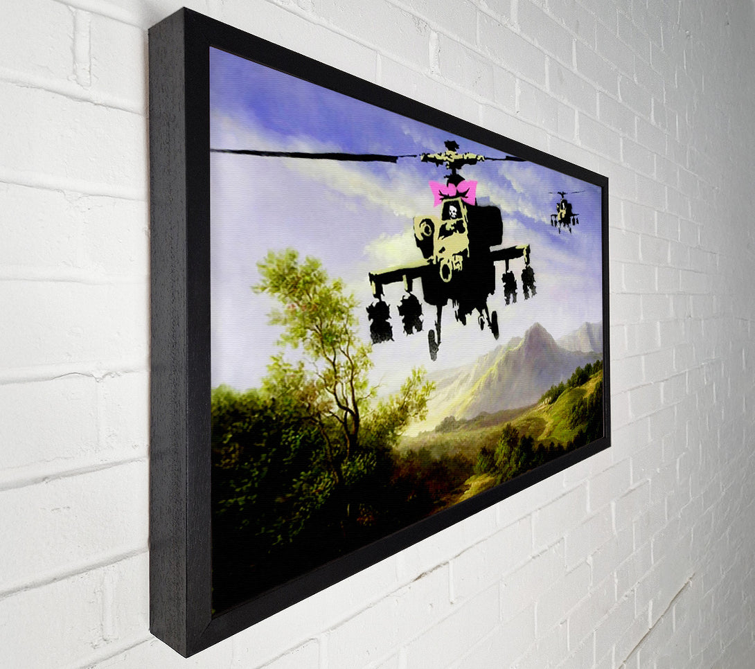  A Canvas Print of Banksy Helicopter Bow Canvas Art