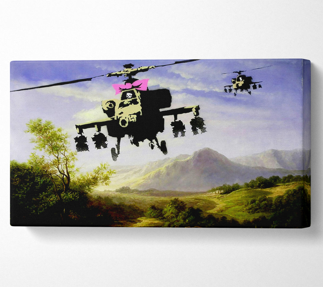  A Canvas Print of Banksy Helicopter Bow Canvas Art