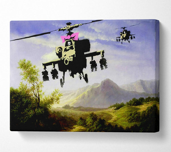 A Canvas Print of Banksy Helicopter Bow Canvas Art