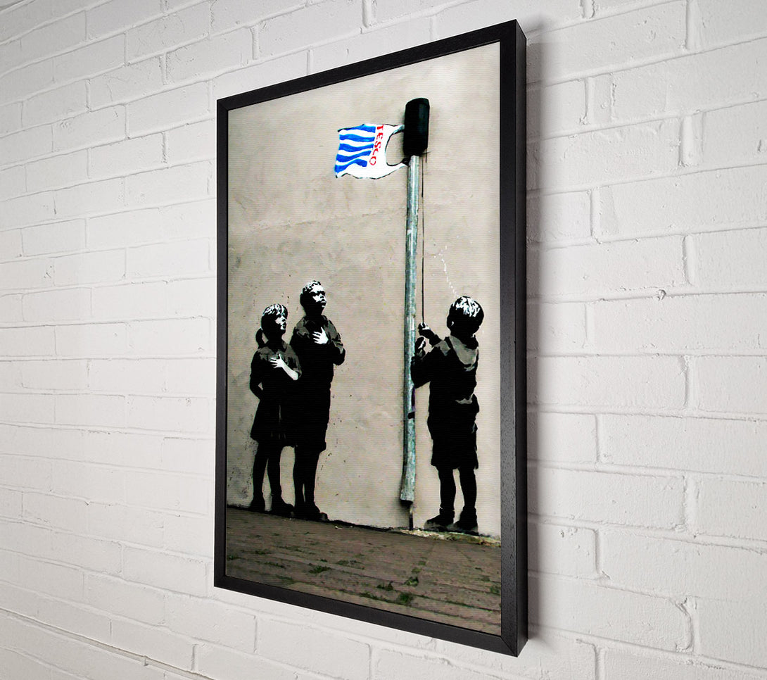 A Canvas Print of Banksy Homage To The Tesco Flag Canvas Print
