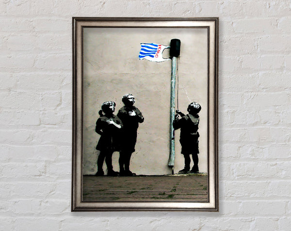 Banksy Homage To The Tesco Flag Framed Print