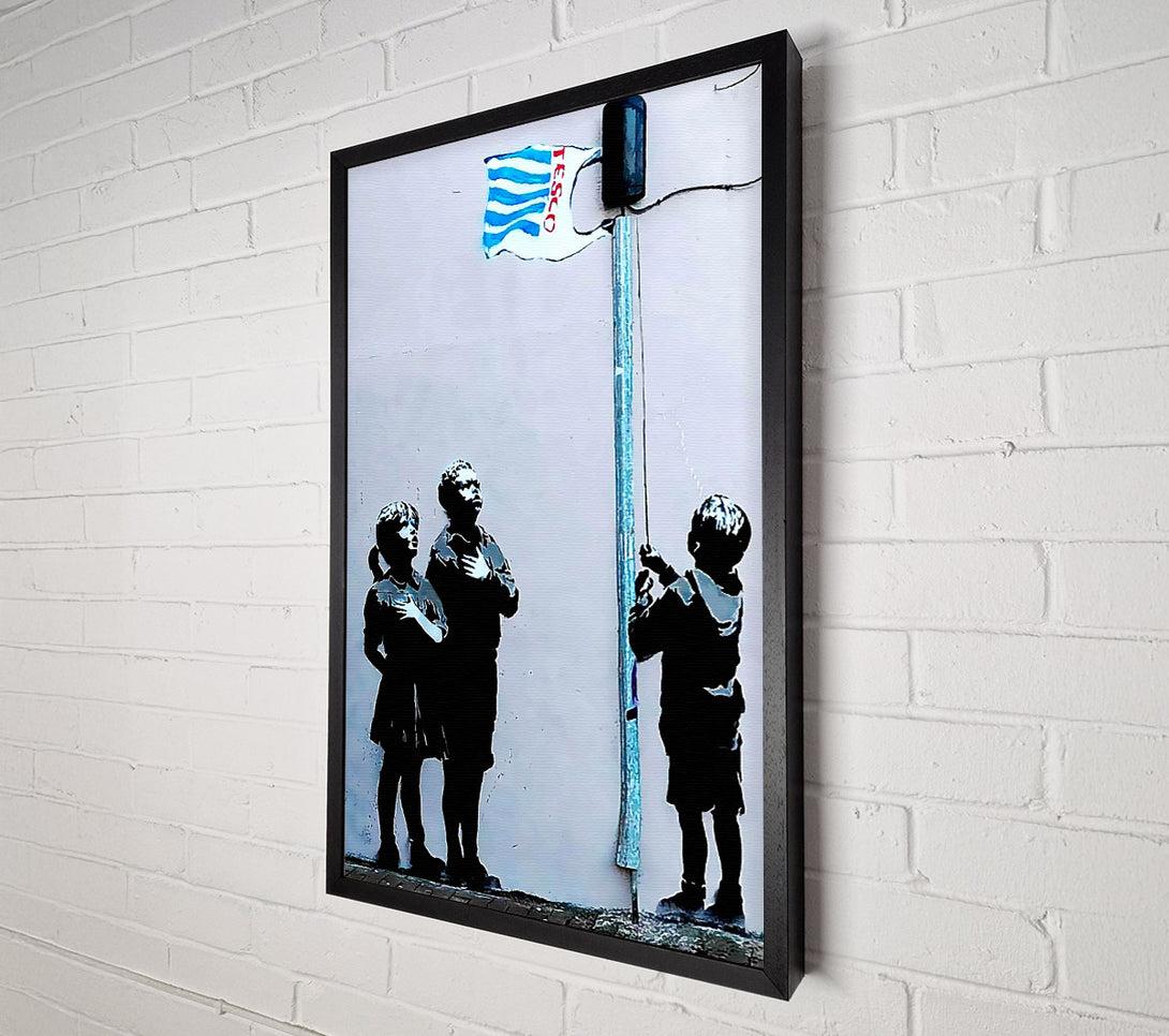  A Canvas Print of Banksy Homage To The Tesco Flag 2 Canvas Print