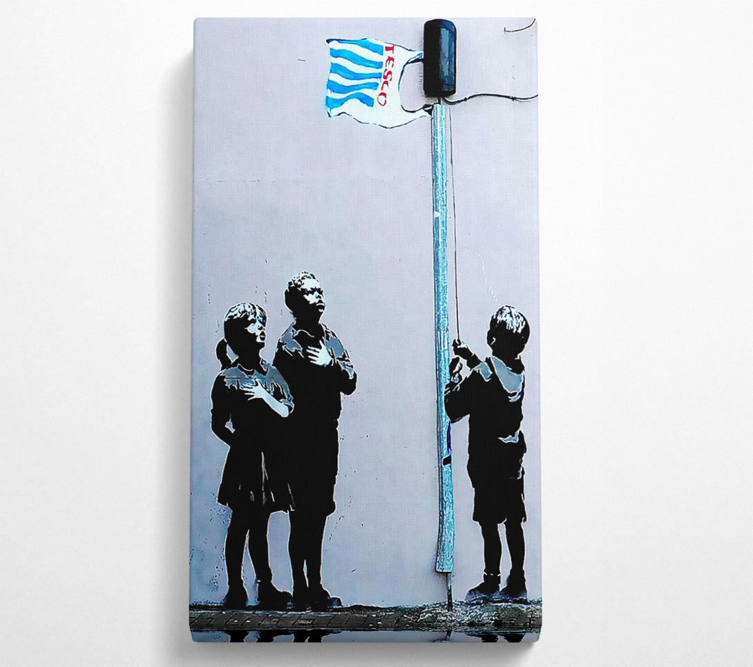  A Canvas Print of Banksy Homage To The Tesco Flag 2 Canvas Print