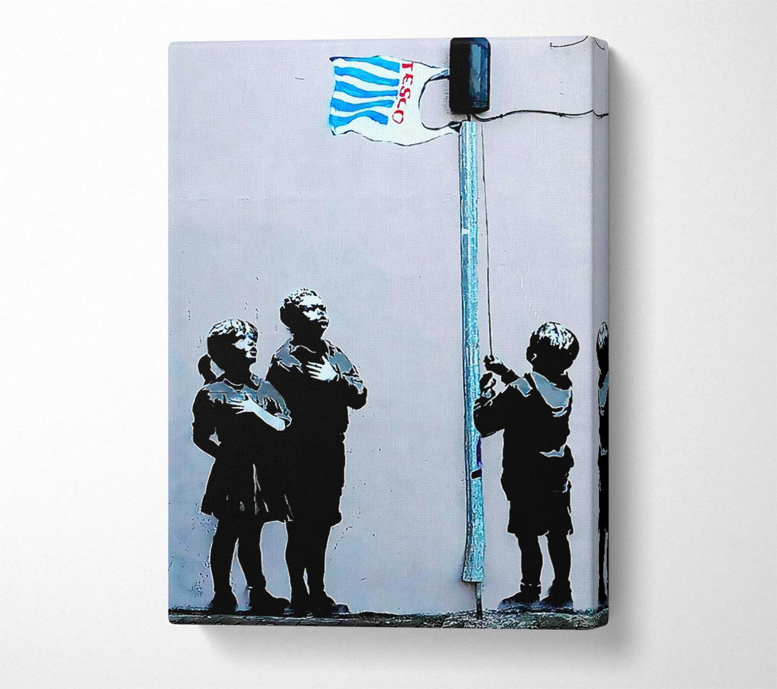  A Canvas Print of Banksy Homage To The Tesco Flag 2 Canvas Print