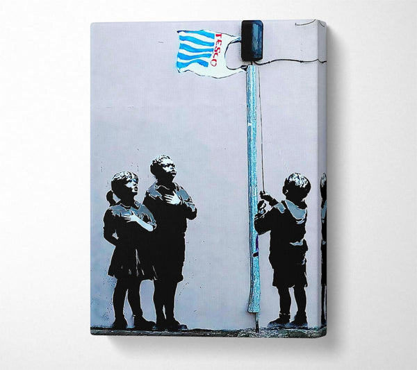  A Canvas Print of Banksy Homage To The Tesco Flag 2 Canvas Print