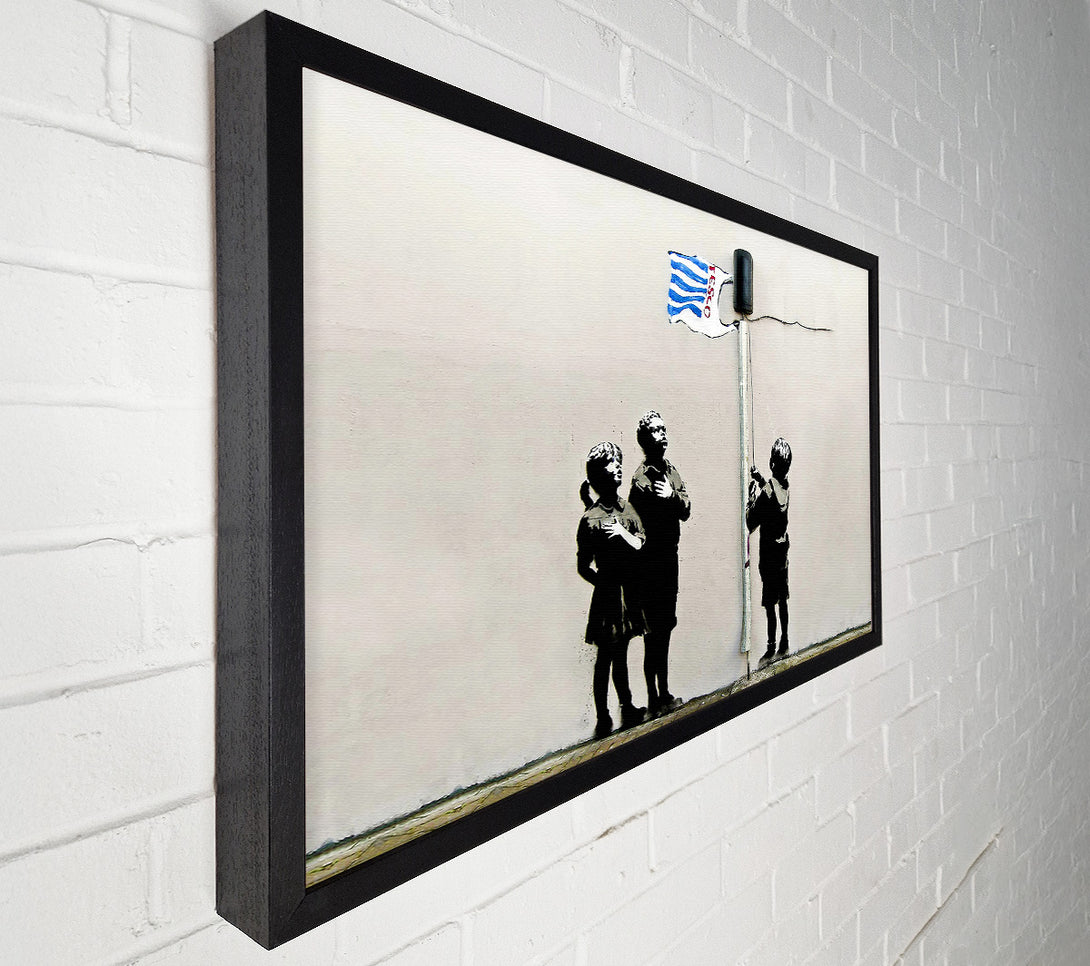  A Canvas Print of Banksy Homage To The Tesco Flag Landscape Canvas Art