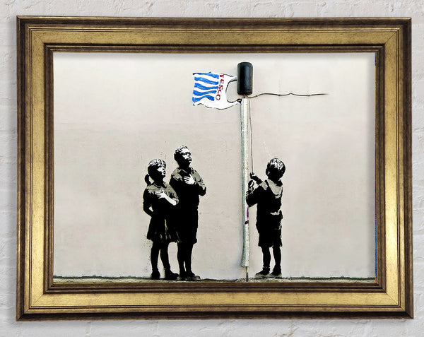 Banksy Homage To The Tesco Flag Landscape Framed Print
