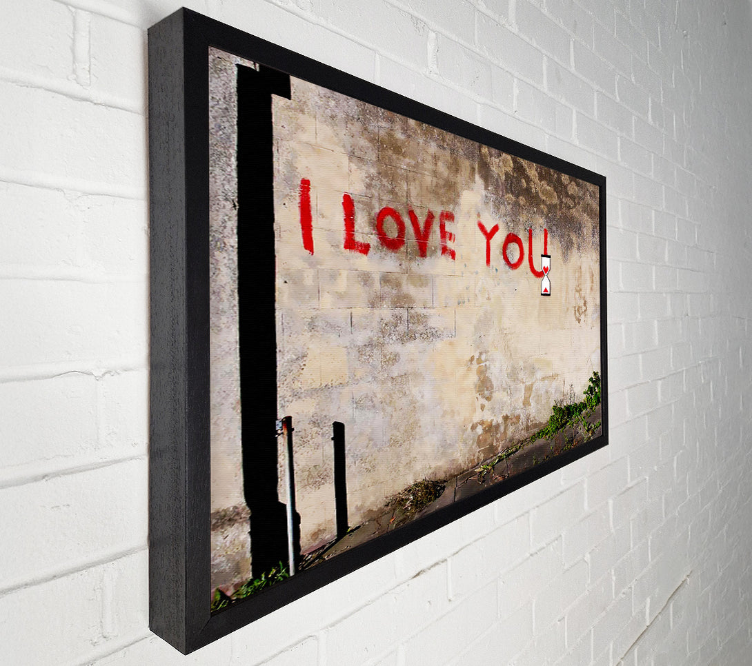  A Canvas Print of Banksy I Love You Timer Canvas Print