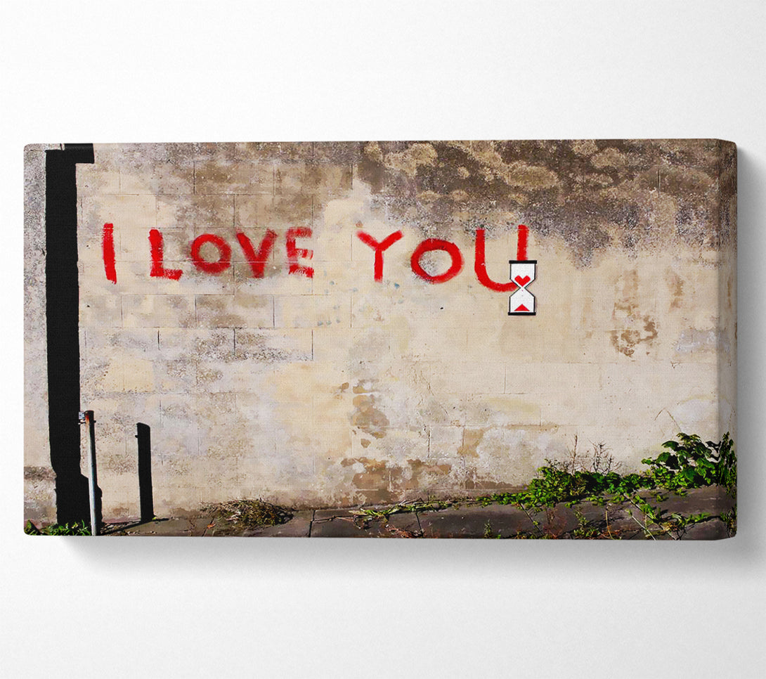  A Canvas Print of Banksy I Love You Timer Canvas Print