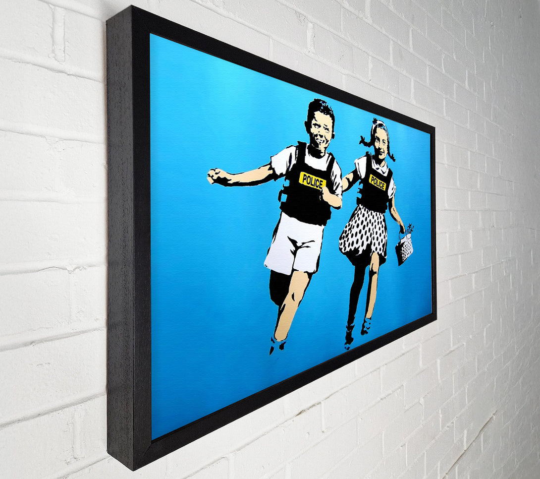  A Canvas Print of Banksy Jack And Gill Blue Canvas Print