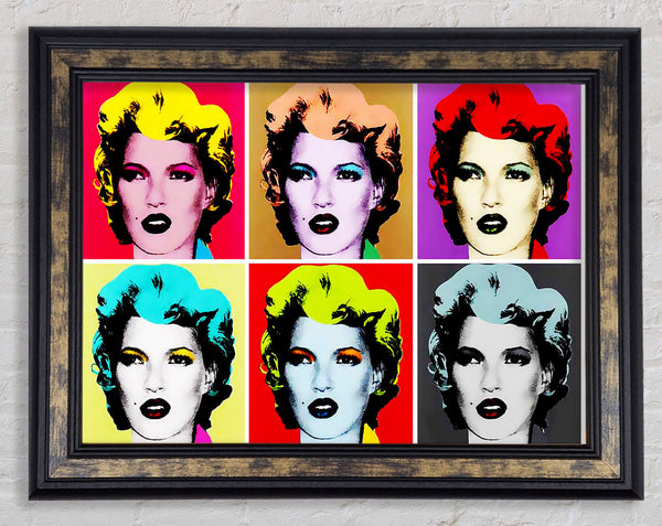 Kate Moss Six Faces Framed Print
