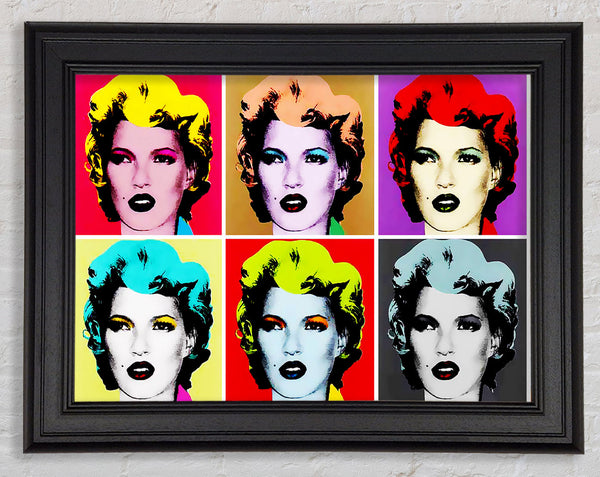 Banksy Kate Moss Six Faces Framed Print