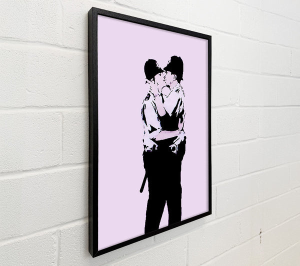 Banksy Kissing Coppers Pink