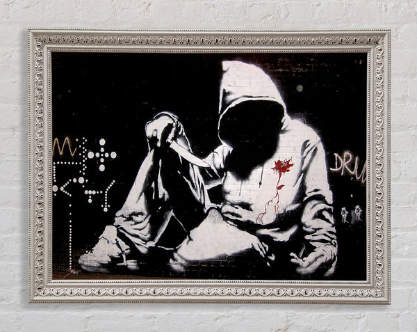 Banksy Knife Hoodies Framed Print