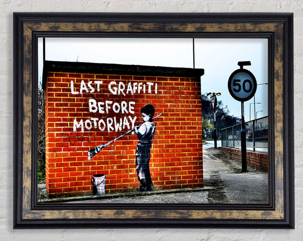 Last Graffiti Before Motorway Framed Print