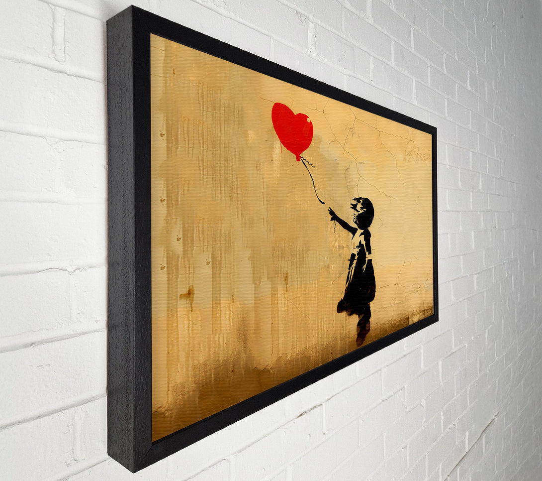  A Canvas Print of Banksy Love Heart Balloon Left Canvas Wall Art