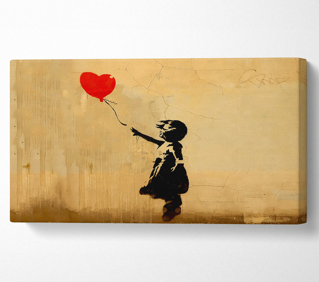  A Canvas Print of Banksy Love Heart Balloon Left Canvas Wall Art