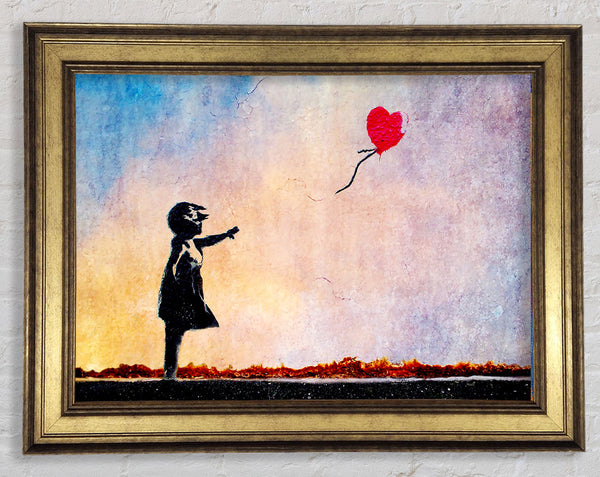 Liebe Herz Ballon Sonnenuntergang