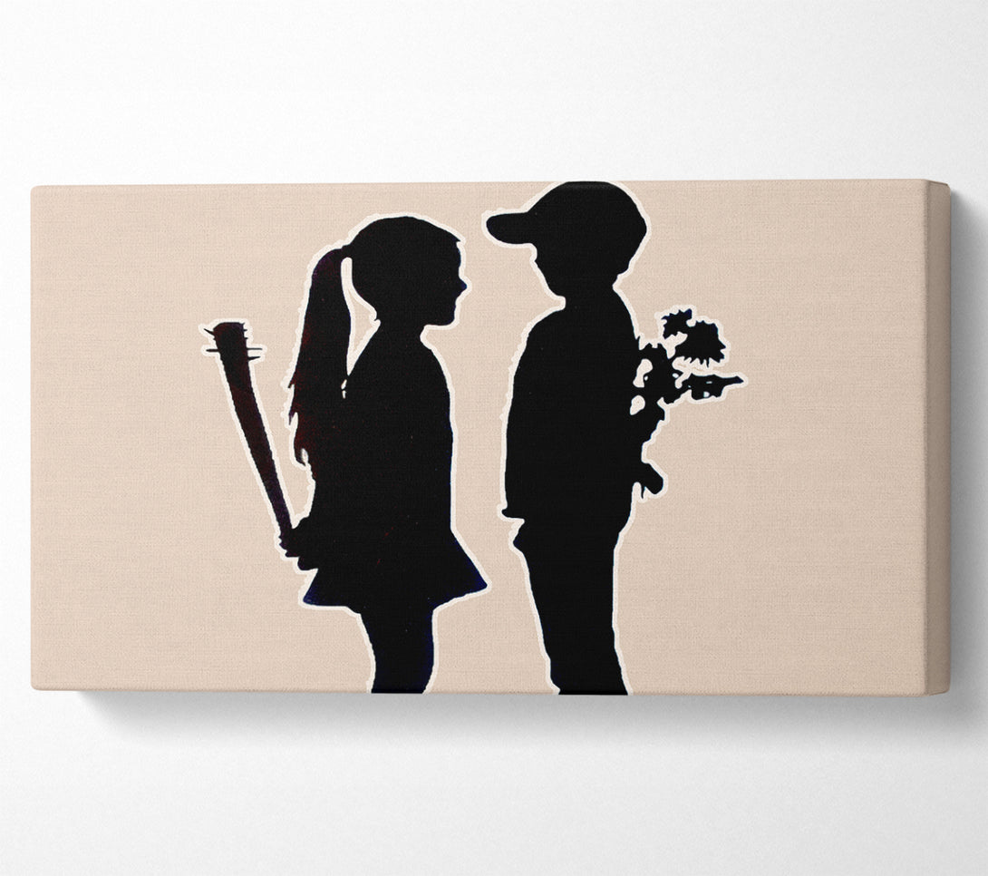  A Canvas Print of Banksy Love War Kids Canvas Art